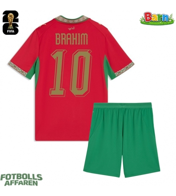 Marocko Brahim Diaz #10 Hemmaställ Barn VM 2026 Kortärmad (+ Korta byxor)